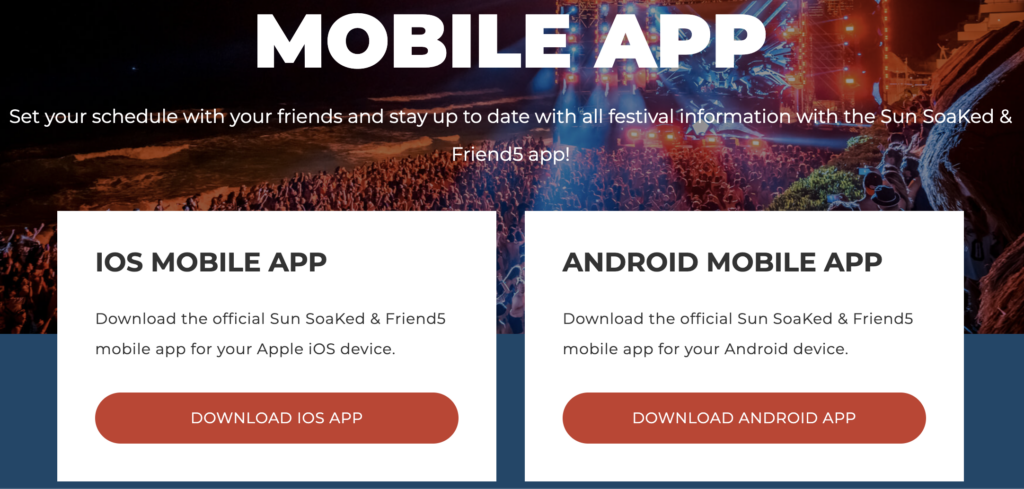 Event Mobile App Webpage